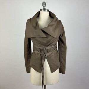 Muubaa Goat Leather Sinoia Drape Jacket